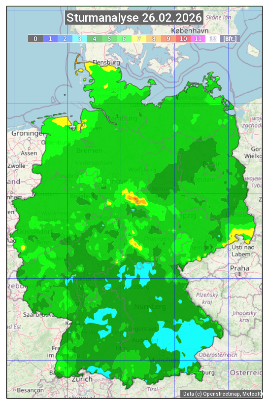 Karte mit Unwetteranalyse