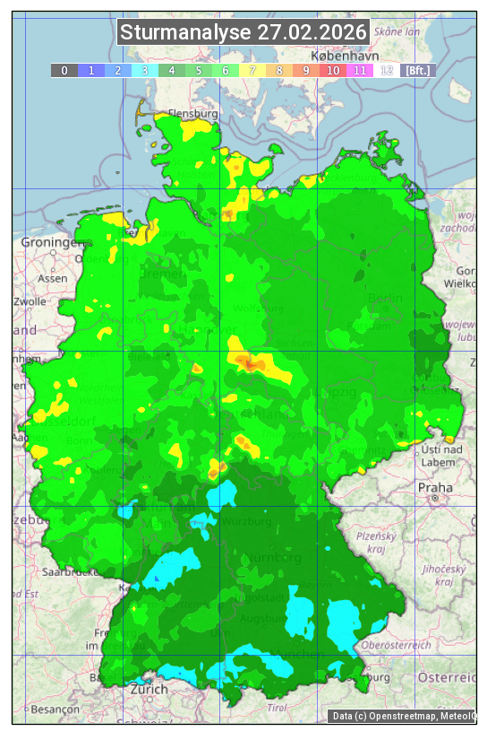 Karte mit Unwetteranalyse