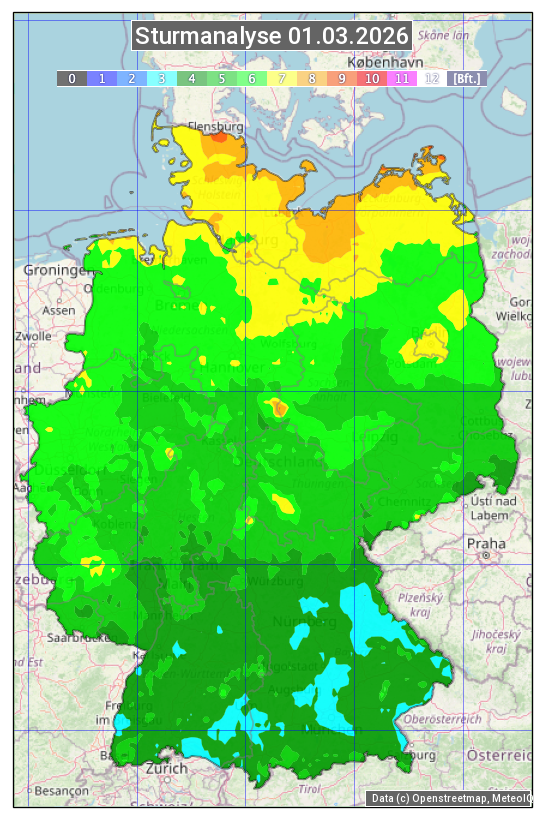 Karte mit Unwetteranalyse