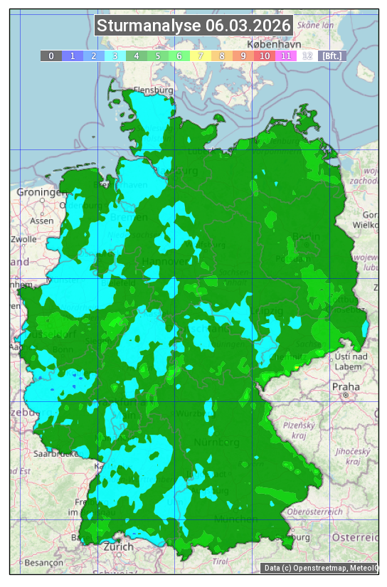 Karte mit Unwetteranalyse