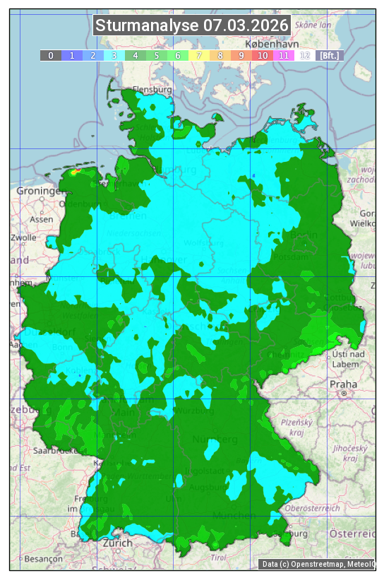 Karte mit Unwetteranalyse