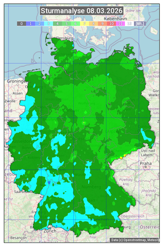 Karte mit Unwetteranalyse