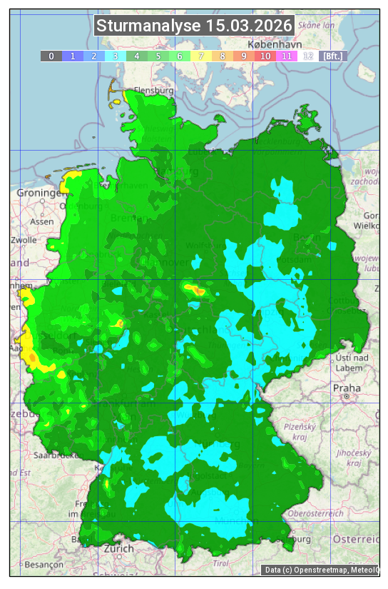 Karte mit Unwetteranalyse