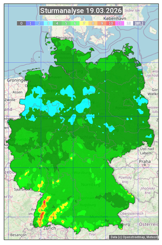 Karte mit Unwetteranalyse