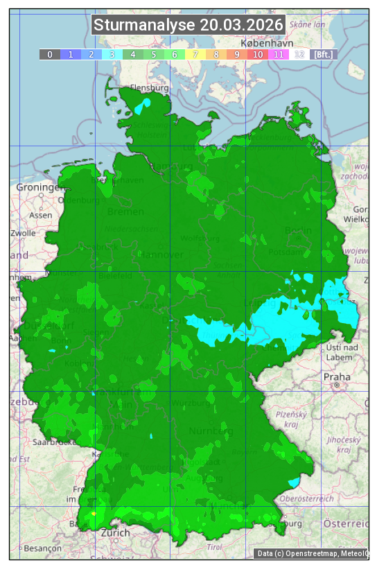 Karte mit Unwetteranalyse