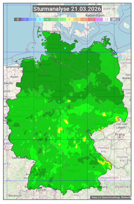 Karte mit Unwetteranalyse