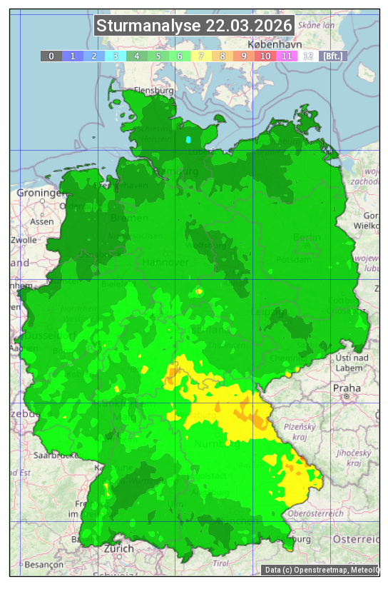 Karte mit Unwetteranalyse