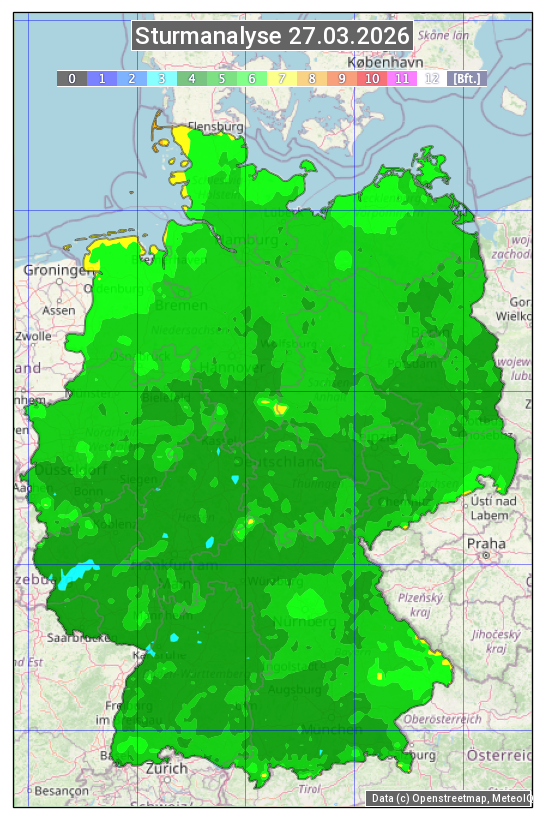 Karte mit Unwetteranalyse