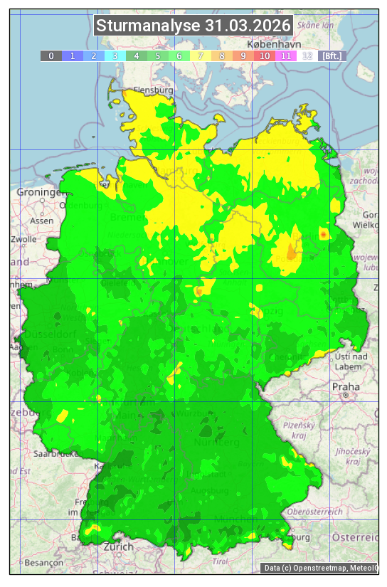 Karte mit Unwetteranalyse