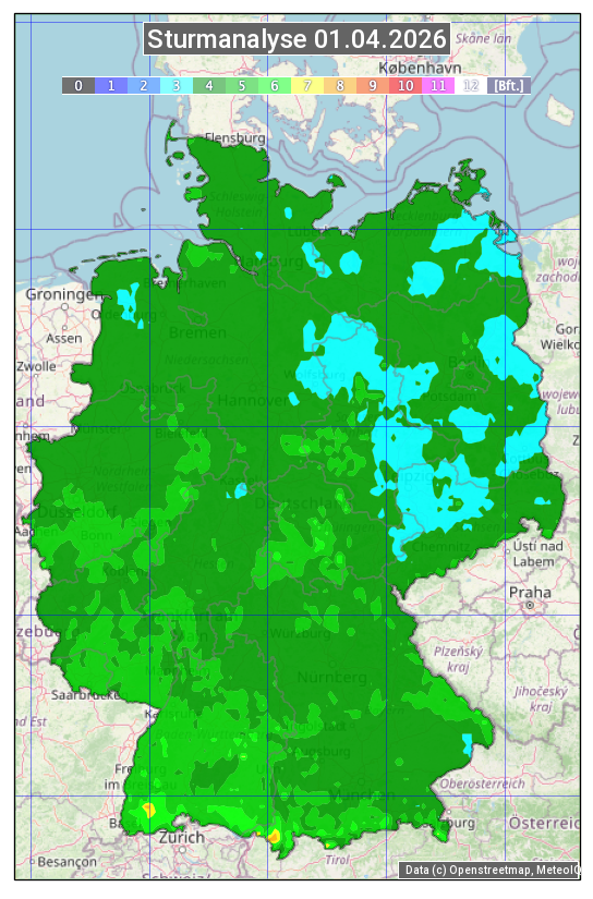 Karte mit Unwetteranalyse