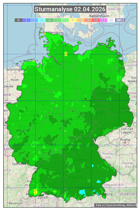 Karte mit Unwetteranalyse