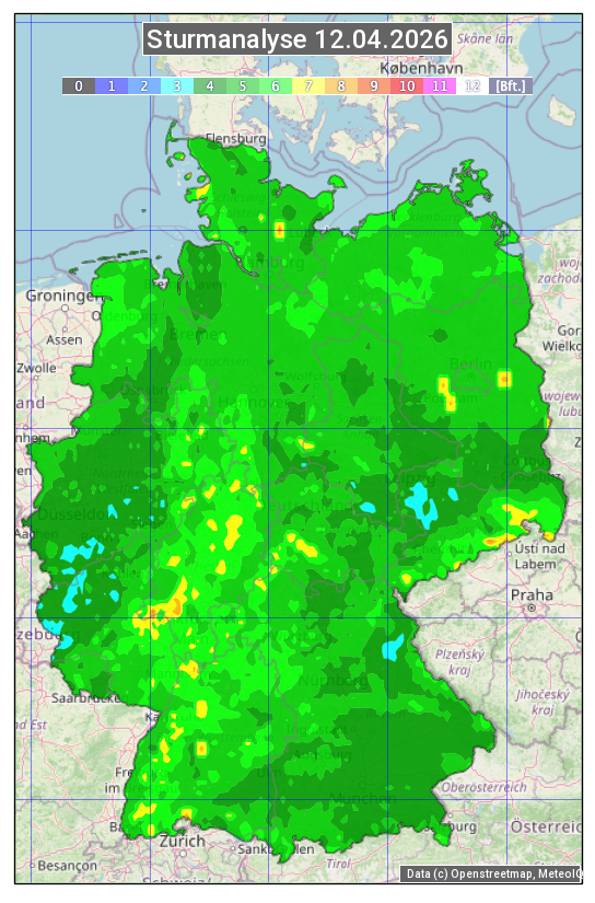 Karte mit Unwetteranalyse