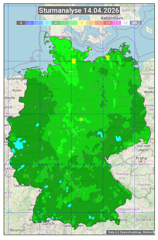 Karte mit Unwetteranalyse