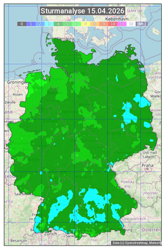 Karte mit Unwetteranalyse