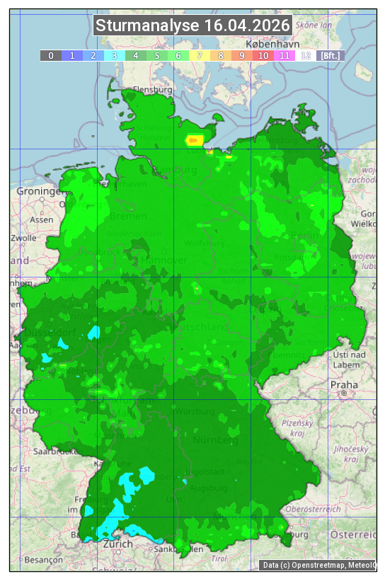 Karte mit Unwetteranalyse