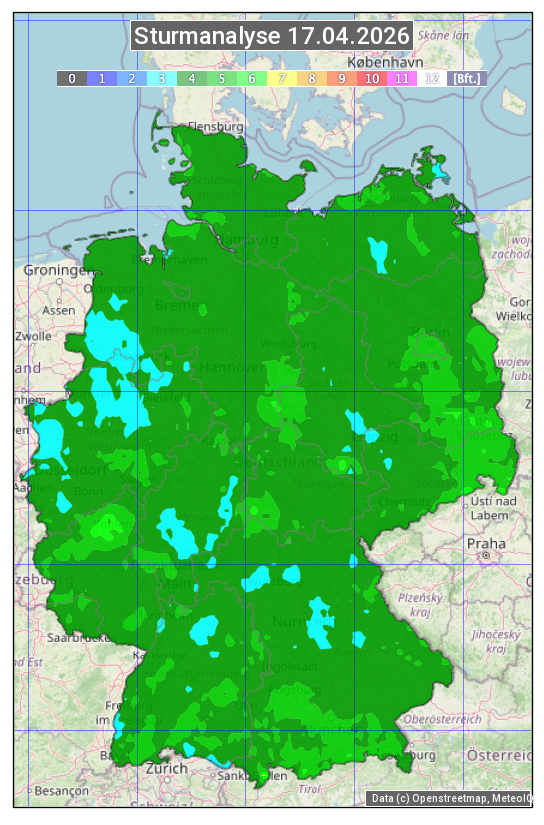 Karte mit Unwetteranalyse