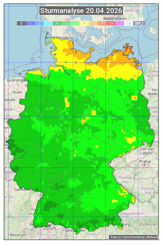 Karte mit Unwetteranalyse