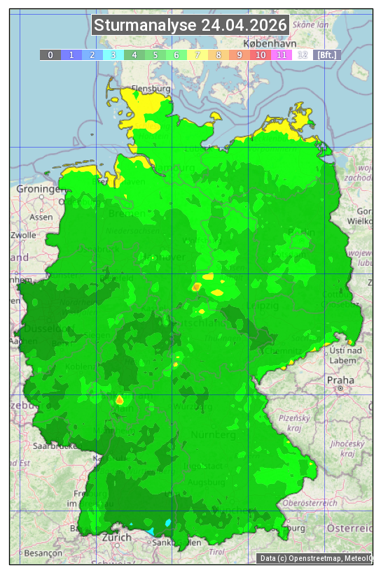 Karte mit Unwetteranalyse