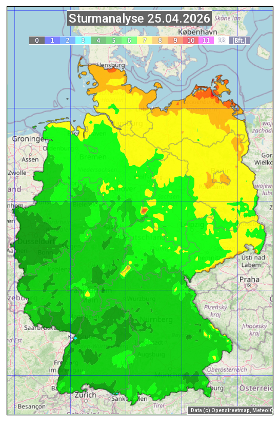 Karte mit Unwetteranalyse