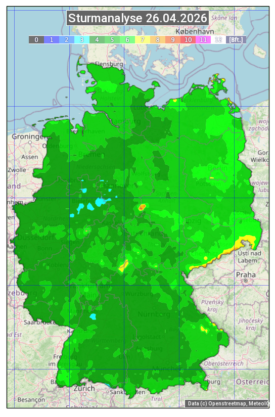 Karte mit Unwetteranalyse