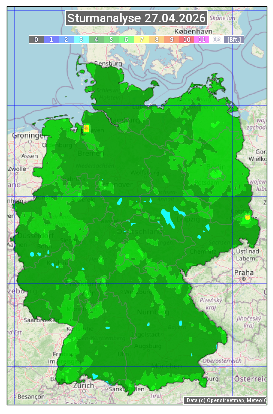 Karte mit Unwetteranalyse