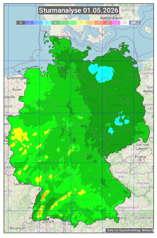 Karte mit Unwetteranalyse