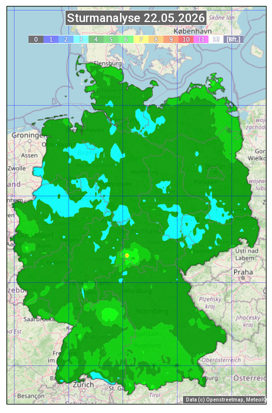 Karte mit Unwetteranalyse