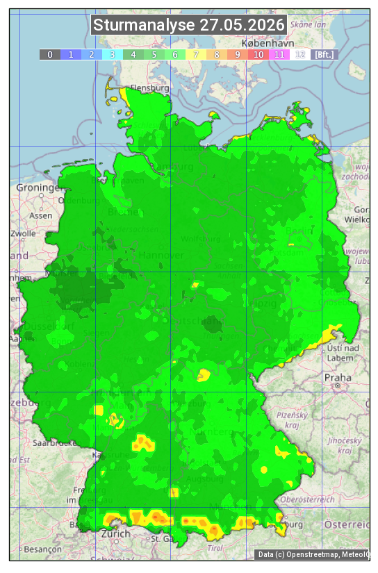 Karte mit Unwetteranalyse