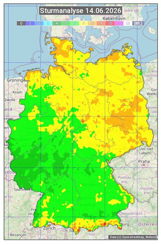 Karte mit Unwetteranalyse