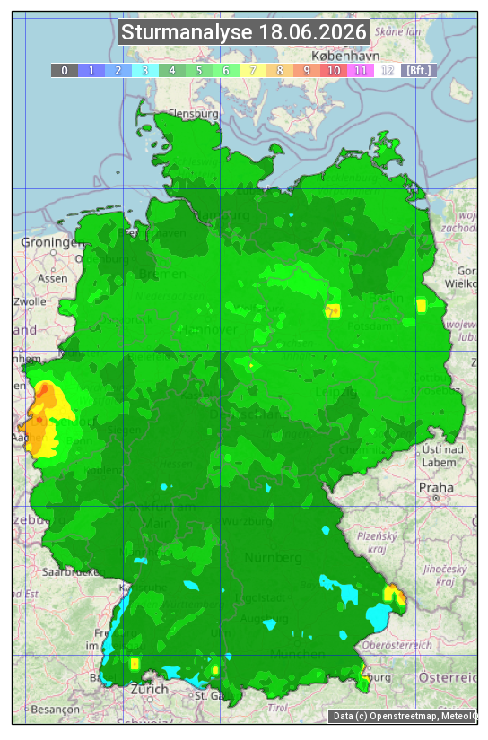 Karte mit Unwetteranalyse