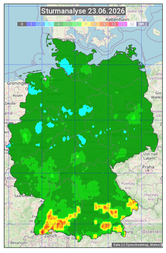 Karte mit Unwetteranalyse