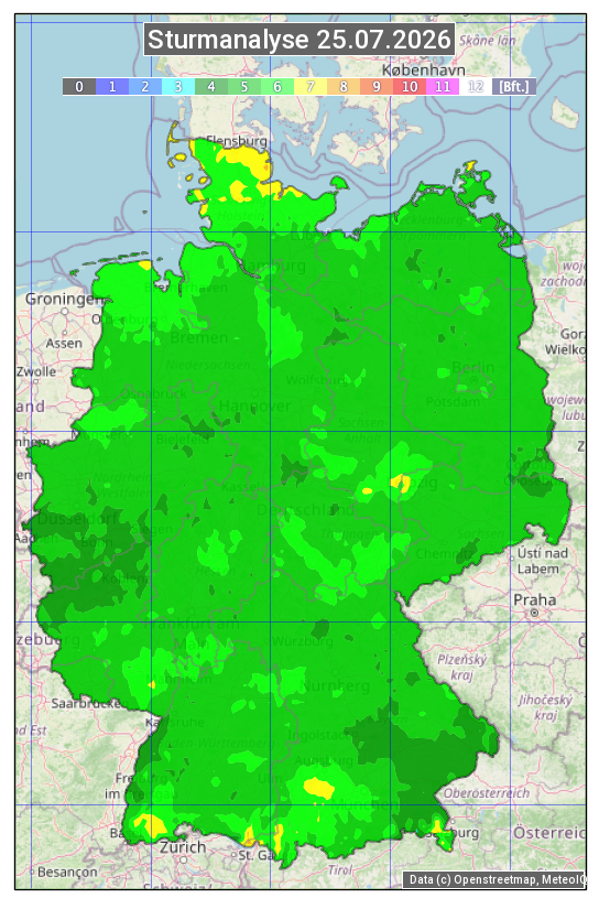 Karte mit Unwetteranalyse