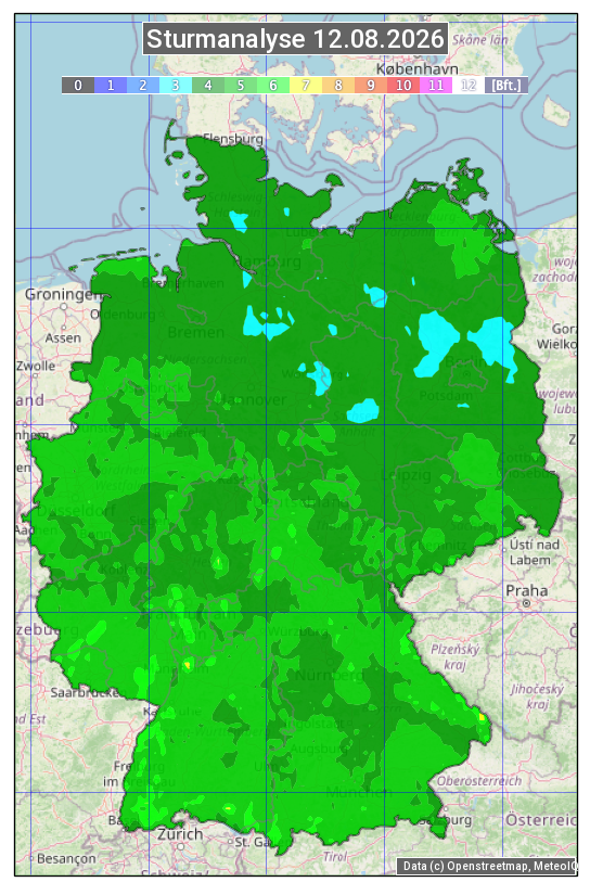 Karte mit Unwetteranalyse