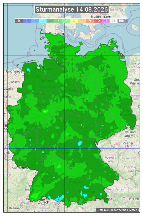 Karte mit Unwetteranalyse