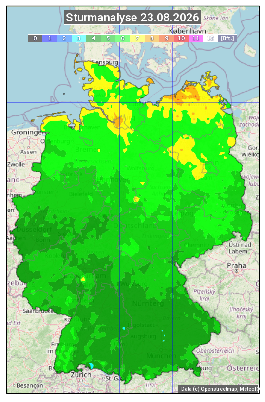 Karte mit Unwetteranalyse