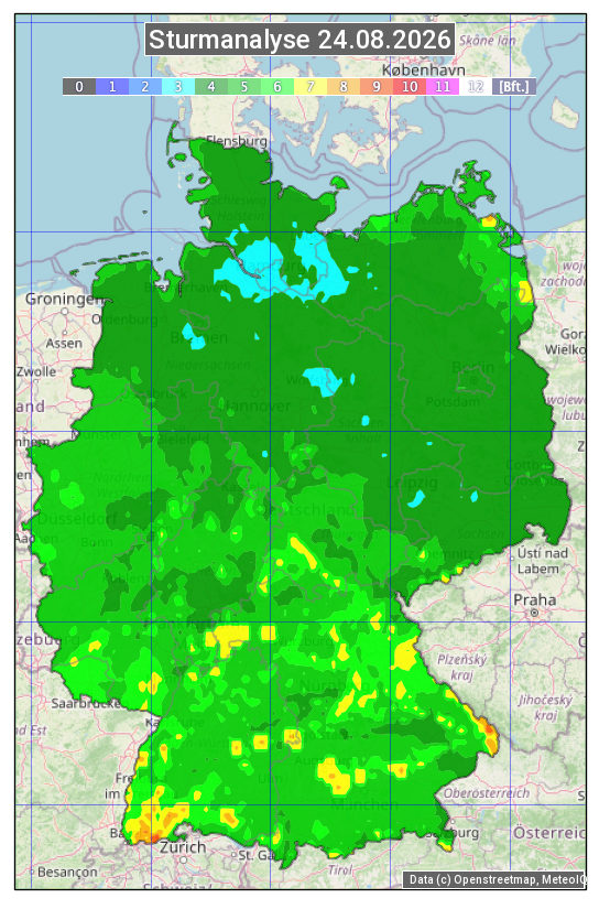Karte mit Unwetteranalyse