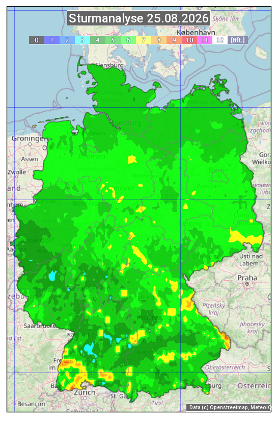 Karte mit Unwetteranalyse