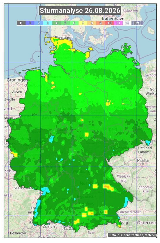 Karte mit Unwetteranalyse