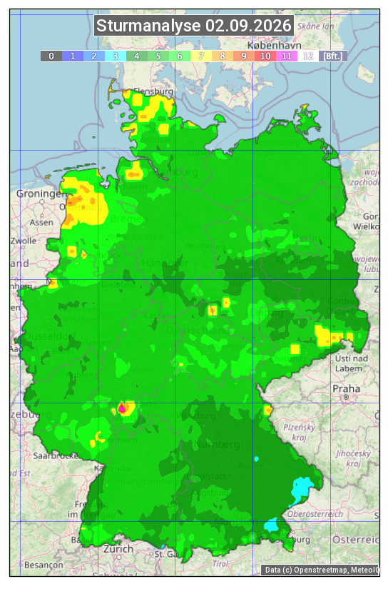 Karte mit Unwetteranalyse