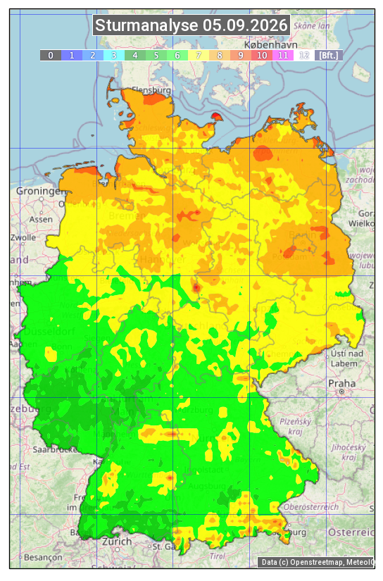 Karte mit Unwetteranalyse