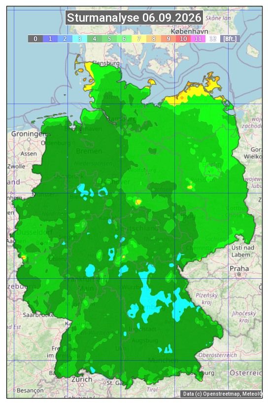 Karte mit Unwetteranalyse