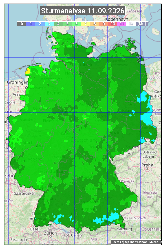 Karte mit Unwetteranalyse