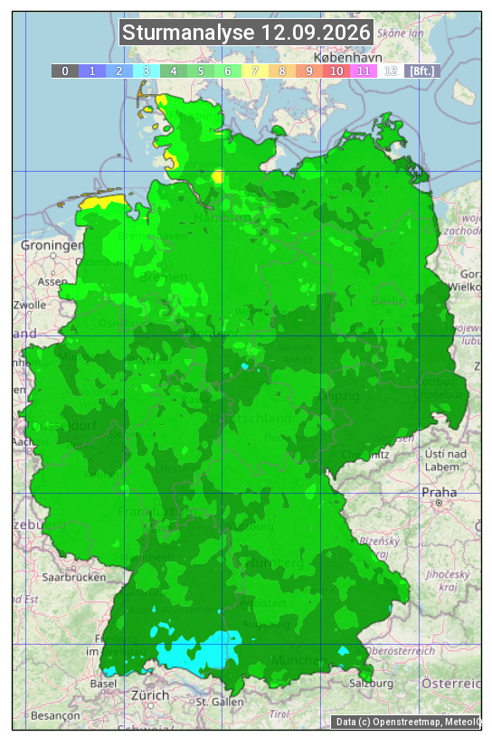 Karte mit Unwetteranalyse