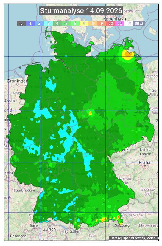 Karte mit Unwetteranalyse