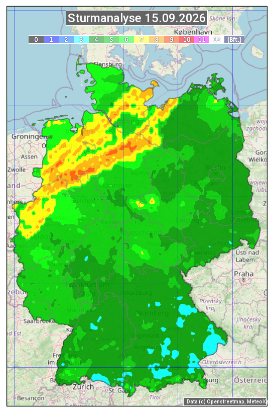 Karte mit Unwetteranalyse