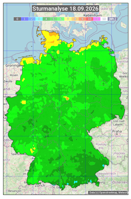Karte mit Unwetteranalyse