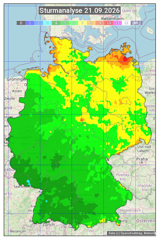 Karte mit Unwetteranalyse