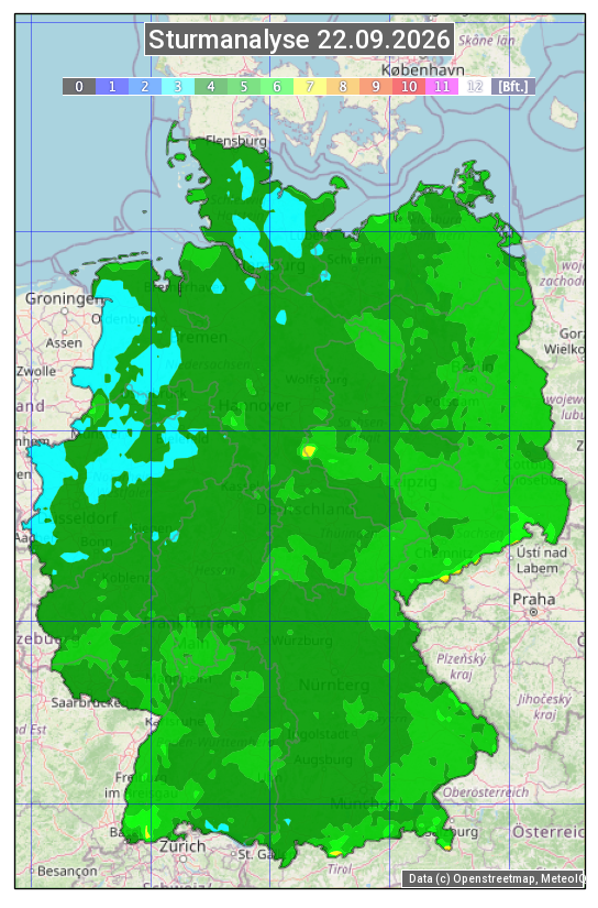 Karte mit Unwetteranalyse
