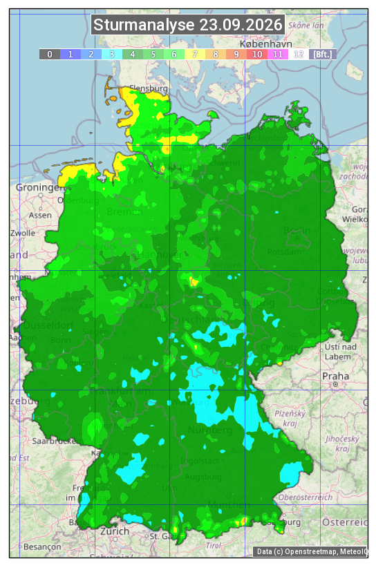 Karte mit Unwetteranalyse