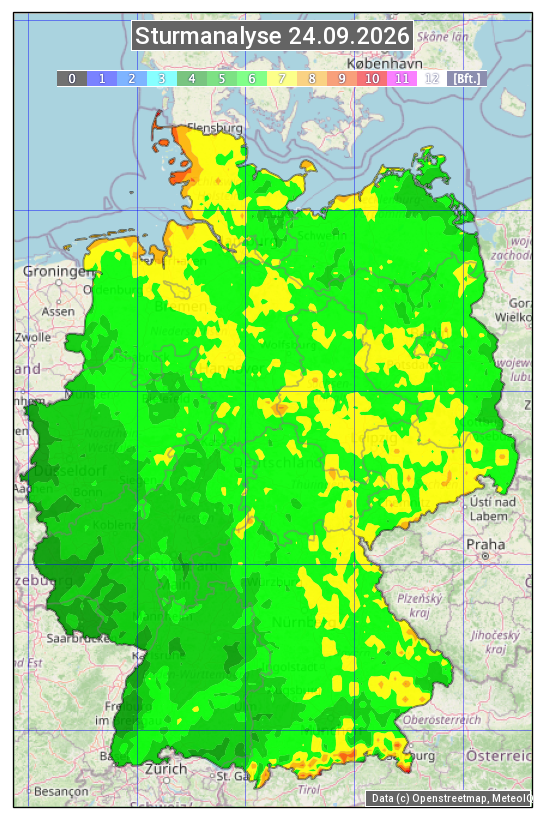Karte mit Unwetteranalyse